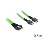 Cable DeLOCK 82195 0.5 m Slim SAS SFF-8654 8i a 2 x OCuLink SFF-8611
