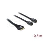 Cable DeLOCK 82156 0.5 m Slim SAS SFF-8654 8i a 2 x Mini SAS HD SFF-8643