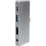 Hub SilverHT USB 3.0 Type-C HDMI 4K Audio 3,5 mm Compacto