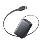 Power Bank Anker Nano 10.000 mAh, 45W, 1 USB-C, Cable retráctil USB-C, 1 USB-A Negro