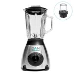 Batidora Dam Electronics 2 en 1 1,5L 1500W Cuchillas Inox Vaso Auxiliar