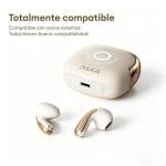 Auriculares Paxa-su6 Bluetooth sem fios com controlo remoto, chamadas e fotos remotas bege