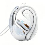 Auriculares Bluetooth Paxa Tf-t55 sem fios com gancho de orelha, som envolvente branco