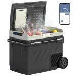 Outsunny Nevera Portátil Eléctrica 49l 12/24/240v Con Compresor Doble Zona Negro