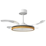 Homcom Ventilador De Techo Con Luz Led 80 W Mando A Distancia 6 Velocidades