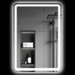 Homcom Espejo De Baño Con Luces Led 70x100 Cm 3 Temperaturas De Color Regulable