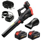 Outsunny Soplador De Hojas Sin Cable 18v Con 2 Baterías 4.0ah Y Cargador Negro