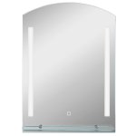 Kleankin Espejo De Baño Con Luces Led 70x50 Cm Con Interruptor Táctil Plata