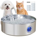 Pawhut Fuente Para Gatos De Acero Inoxidable 7l Silencioso Con Sistema De Filtro