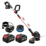 Outsunny Desbrozadora Batería 18v Con 2 Baterías De 4.0ah Y Cargador Plateado