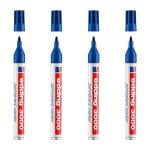 Marcatori Permanenti Edding 3000 Set da 4 Punta Tonda 1.5-3 mm Blu