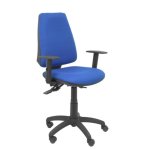 Chaise de bureau ergonomique Piqueras y Crespo Elche S avec accoudoirs réglables, mécanisme synchrone, dossier et assise bleus, garantie 3 ans