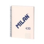 Cuaderno Milan 430 A4 Espiral Tapa Dura Cuadriculado 80 Hojas 95gr Beige