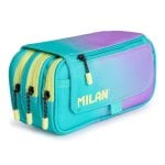 Estuche Portatodo Triple Milan Sunset Turquesa con 4 Cremalleras