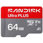 Carte microSDXC SanDisk Ultra PLUS 64 GB UHS-I 150 Mo/s Classe 10 U1 V10