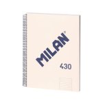 Cuaderno A4 Espiral Tapa Dura Milan 430 80 Hojas Pautado Beige