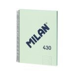 Cuaderno A4 Espiral Tapa Dura Milan 430 Pautado 80 Hojas 95gr Verde