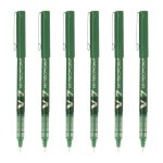 Penna Roller Pilot V7 Hi-tecpoint 0.7 mm Verde Set di 6