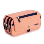 Dreifach-Aktenordner Milan 1918 mit vier Reißverschlüssen für Schreibwaren. Rosa