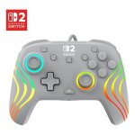 Mando Turtle Beach Afterglow Wave Gris RGB con cable para Nintendo Switch 2