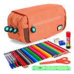 Estuche Triple ColePack BitsBobs Grafoplás Coral con Material Escolar