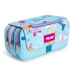 Estuche Portatodo Triple Milan Roller 2 con 4 Cremalleras y Diseño Retro