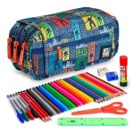 Estuche Triple Grafoplás ColePack EcoDesign con Material Escolar Incluido