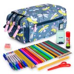 Estuche Escolar Triple ColePack Design Grafoplás con 40 Utensilios