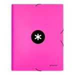 Cartella Scolastica A4 Antartik 3 Sostegni Elastico Fucsia