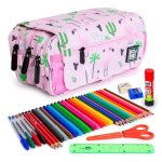 Estuche escolar triple Grafoplás Tropical con material escolar incluido