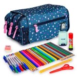 Estuche Escolar Triple Design ColePack Grafoplás con 40 Utensilios Incluidos, 3 compartimentos
