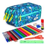 Estuche Escolar Triple ColePack EcoDesign Grafoplás con Material Incluido Blue Garden