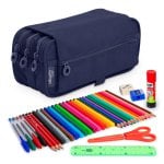 Astuccio Triplo Colepack Eco Officebox con Materiale Scolastico Incluso Blu Marina