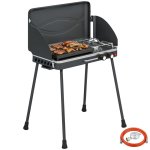 Outsunny Barbacoa De Gas Portátil 2 En 1 7 Kw Con Patas Desmontables