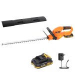 Outsunny Cortasetos Eléctrico Con Batería De 2000mah Y Cuchilla De 51 Cm Naranja