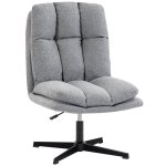 Homcom Butaca De Salón Giratorio 360° Altura Ajustable Asiento Ancho Gris Claro
