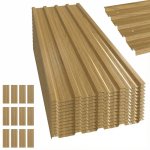 Outsunny Juego De 12 Paneles Para Tejado De Acero Galvanizado 129x45cm Natural