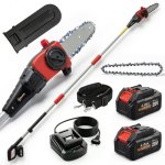 Outsunny Motosierra Extensible 1,94-2,56 M Doble Bloqueo Lubricación Automática