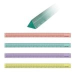 Righello Triangolare Milan New Look - Pack da 4 da 15 cm in Plastico Rigido Trasparente