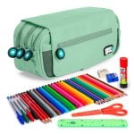 Estuche Escolar Triple con Material Incluido Grafoplás BitsBobs Mint Soft