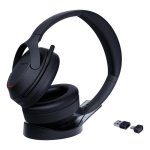 Auriculares Yealink BH78 sem fios Bluetooth com Cancelamento Ativo de Ruído, microfone e base de carga preto