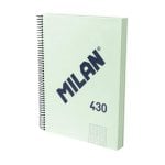 Cuaderno A4 Espiral Tapa Dura Milan 430 Cuadriculado 120 Hojas 95g Verde