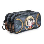 Estojo Escolar Karactermania One Piece Ropes Triplo Cremalheiras Cinzento
