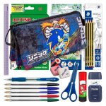 Estuche Triple de 2 Cremalleras Karactermania Sonic Portatodo Escolar