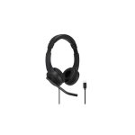 Auriculares Kensington H1000 com cabo USB-C com cancelamento de ruído e microfone profissional preto