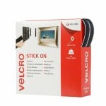 Cinta de Velcro VEL-EC60220 Autoadhesiva Negra 20 mm x 10 m