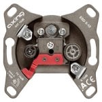 Toma de corriente Axing SSD 5-10 SAT + TV + Radio Marrón 68 mm