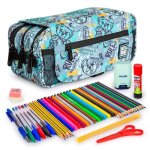 Estuche Escolar Triple Grafoplás ColePack Design con 40 utensilios y 3 cremalleras incluidos