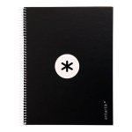 Quaderno Antartik A4 copertina rigida nero con banda colorata