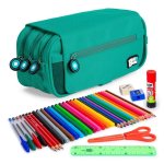 Estuche Triple Grafoplás BitsBobs con Material Escolar Incluido Turquesa